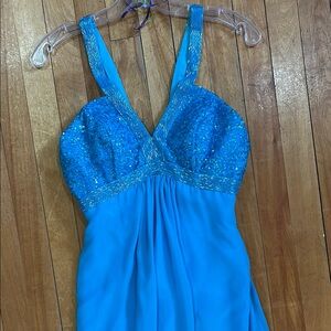 Blue Sequin Prom Dress size 4 altered to 2